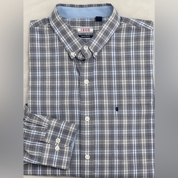 IZOD Button Down Casual plaid shirts for men - Picture 4 of 13